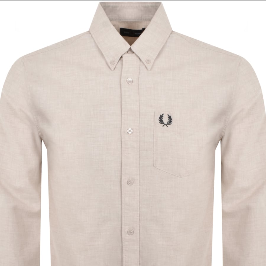 Fred Perry Oxford Long Sleeved Shirt BeigeFred Perry Oxford Long Sleeved Shirt Beige Male XXX Large